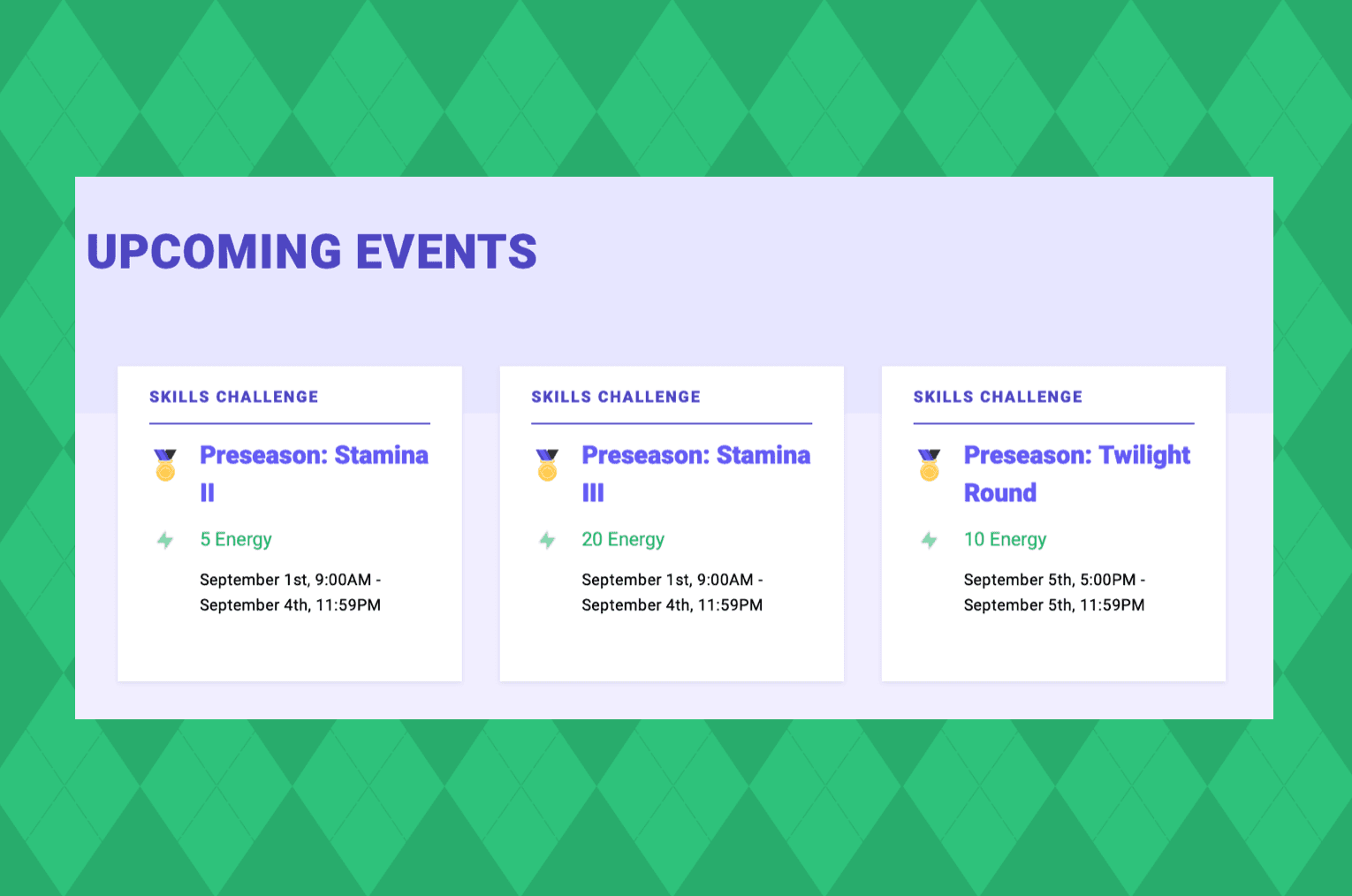 upcoming event
