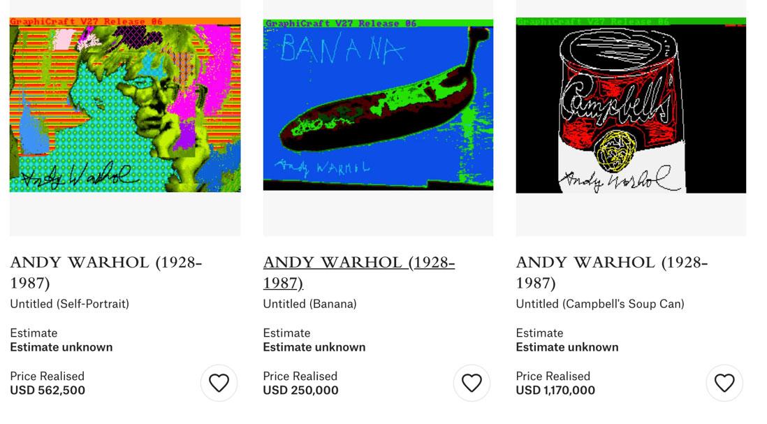 NFT institutions christies warhol